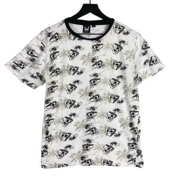 WXYZ Men's Graphic Print T-Shirt White Size‎ L Short Sleeve Crew Neck Summer Top - Picture 1 of 10